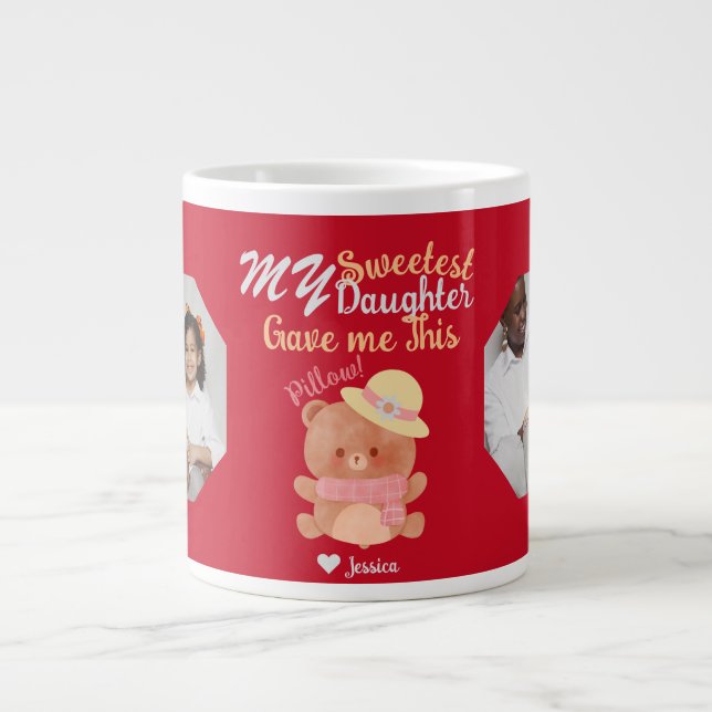 Foto "personalisiert Mama & Sweetest Daughter" Jumbo-Tasse (Vorderseite)