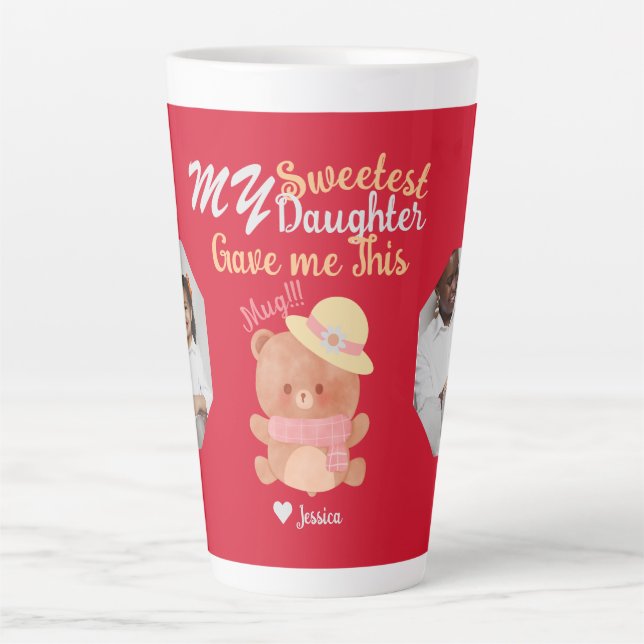Foto "personalisiert Mama & Sweetest Daughter" Milchtasse (Vorderseite)
