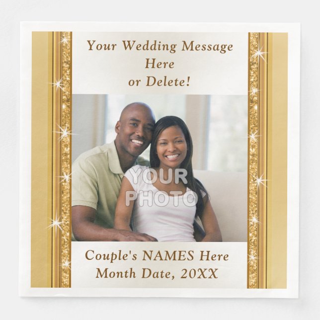 Foto Personalisiert Napkins für Hochzeitsempfang Serviette (Vorderseite)