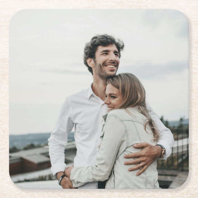 Foto personalisiert rechteckiger pappuntersetzer (Vorderseite)