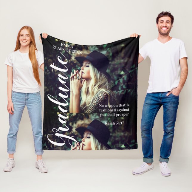 Foto Personalisiert Text Graduate Bible Scripting Fleecedecke (Beispiel)