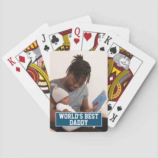 Foto Personalisiert Worlds Bester Daddy Vathers Da Spielkarten (Rückseite)