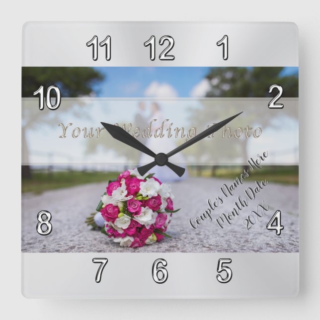 Foto, personalisierte quadratische wanduhr (Vorderseite)