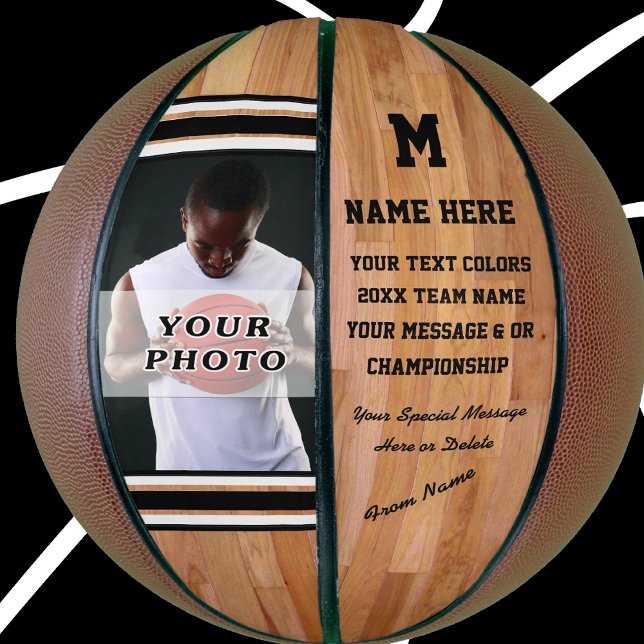 Foto Personalisierter Basketballball, Farbwechsel Basketball (Photo Basketball. Basketball Gifts for Seniors. Basketball Christmas Gifts. Personalized Basketball)