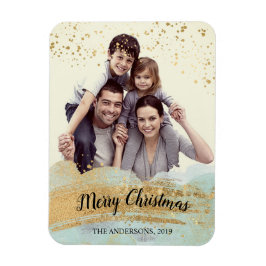 Foto personalisierter Weihnachtsmagnet, Goldminze Magnet