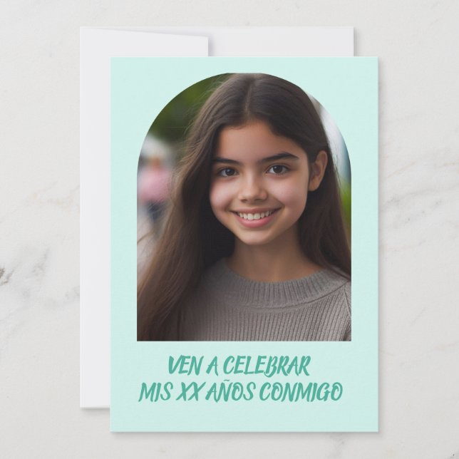 Foto Personalizada Invitación de Cumpleaños Einladung (Vorderseite)