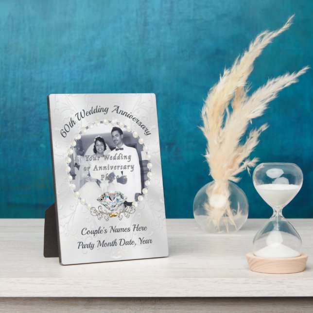 Foto Personalize 60th Wedding Anniversary Plaques Fotoplatte (Seite)