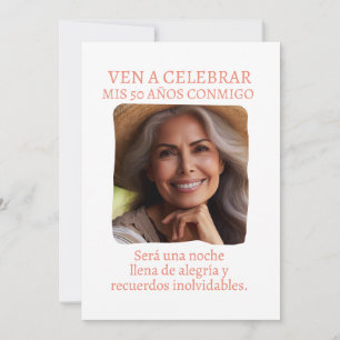 Foto Personnalisée Invitation de 50 Ans