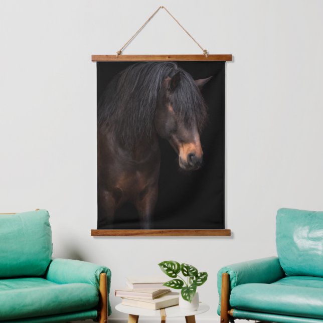 Foto-Pet-Portrait-Memorial Keepake Wandteppich Mit Holzrahmen (Wohnzimmer)