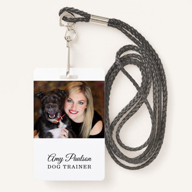 Foto-Pet-Services-Abzeichen für Hunde-Trainer Ausweis (Vorderseite mit Schlüsselband)