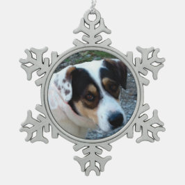 Foto pewterornament - fertigen Sie mit Ihrem Schneeflocken Zinn-Ornament
