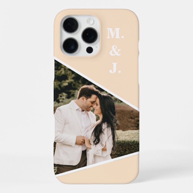 Foto-Pfirsich-Monogramm iPhone 16 Pro Max Hülle (Rückseite)