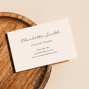 Foto Pianist Blush Pink Einfach Visitenkarte