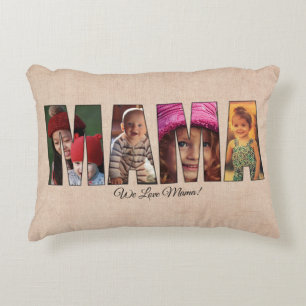 Foto Pillow MAMA Bilder hinzufügen, Name der Meldu Dekokissen
