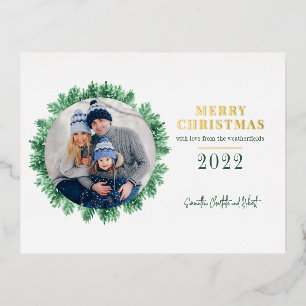 Foto Pine Christmas Moderne Folien Feiertagspostkarte