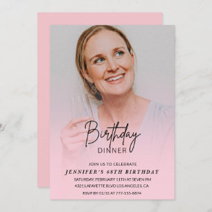 Foto Pink 68. Geburtstagsfeier Abendessen Einladung