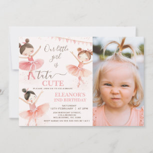 Foto Pink Ballerina Tutu 2. Geburtstag Einladung