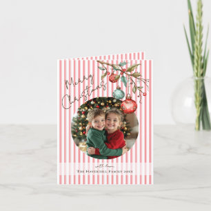 Foto Pink Candy Stripes Wasserfarben Weihnachten