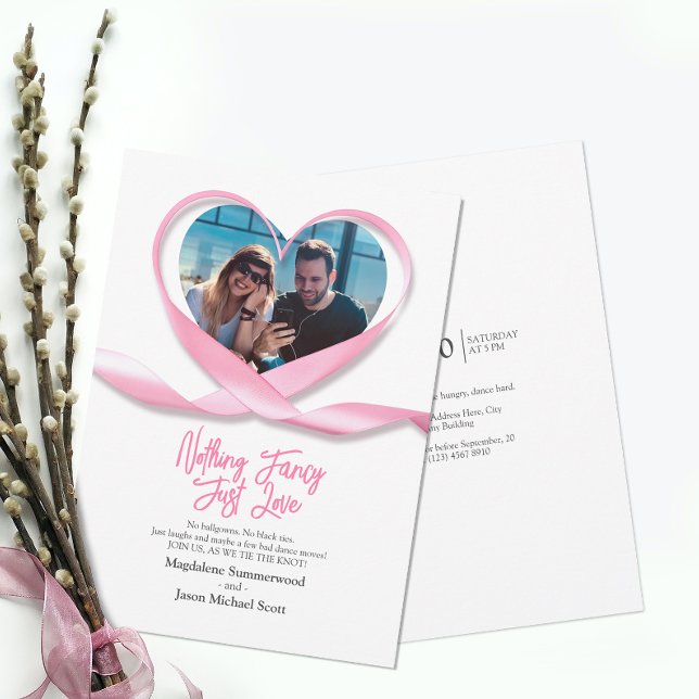 Foto Pink Herzklammer Nichts Extravagant nur Liebe Einladung (Von Creator hochgeladen)