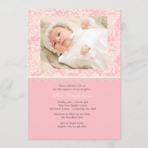 Foto "Pink Lace and Polka Dots" Einladung