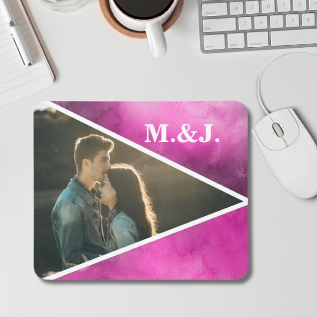 Foto Pink Monogramm Mousepad (Von Creator hochgeladen)