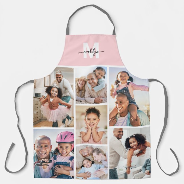 Foto Pink Monogramm Schürze (Vorderseite)