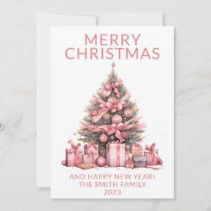 Foto Pink Weihnachtsbaum Weihnachtskarte Einladung