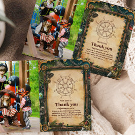 Foto Piratenflagge Pirate Geburtstagsparty Dankeskarte