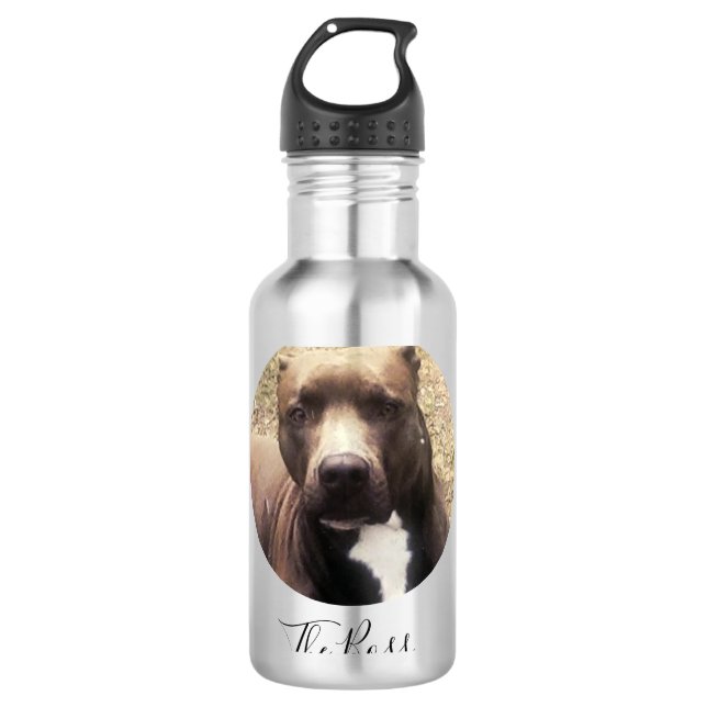 Foto-Pit-Bulle Edelstahlflasche (Vorderseite)