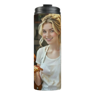 Foto Pizza essen personalisieren anpassen Thermosbecher