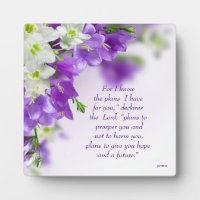 Foto Plaque—Purple Flowers-Vert Jer 29:11