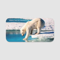 Foto Polar Bären Monogram Text Klimawandel Cool