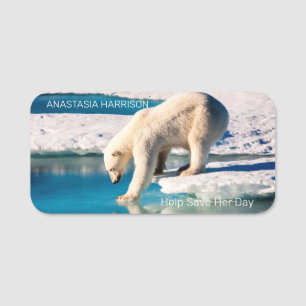 Foto Polar Bären Monogram Text Klimawandel Cool Namensschild
