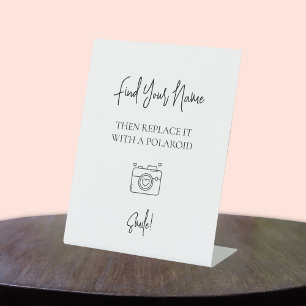 Foto Polaroid Editable Wedding Gästebuchunterschri Sockelschild