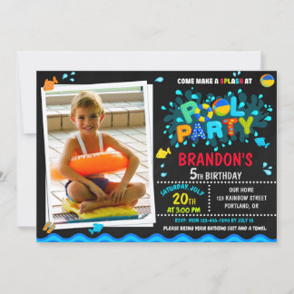 Foto Pool Geburtstagseinladung Kinderbecken Party Einladung