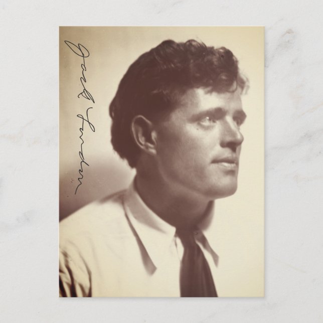 Foto-Portrait von Jack London Postkarte (Vorderseite)
