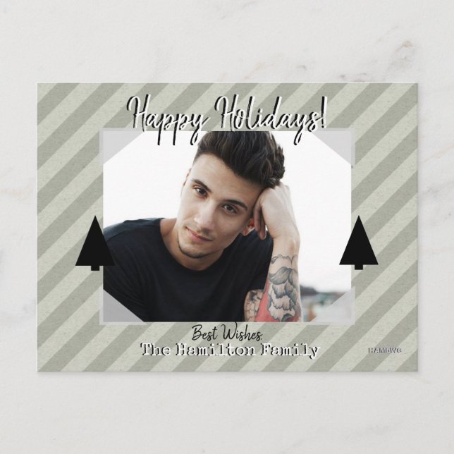 Foto Postkarte mit Streifenhintergrund (Vorderseite)