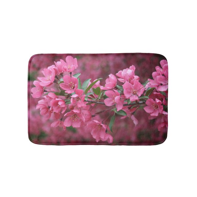 Foto "Prairie Fire Hot Pink Crab Apfelblüten" Badematte (Vorderseite)