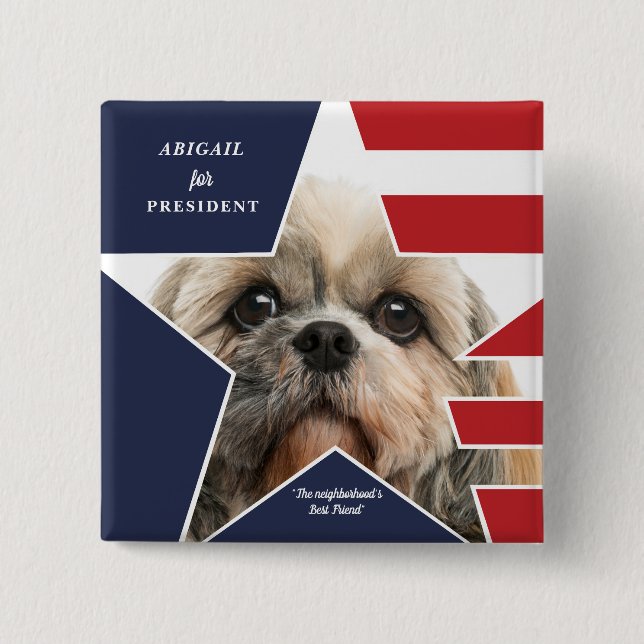 Foto Präsidentschaftswahl 2024 Dog Kandidat Button (Vorderseite)