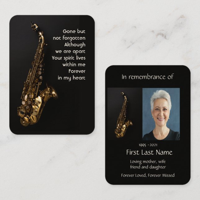 Foto Prayer Saxaphone Jazz Musician Play Visitenkarte (Vorne/Hinten)