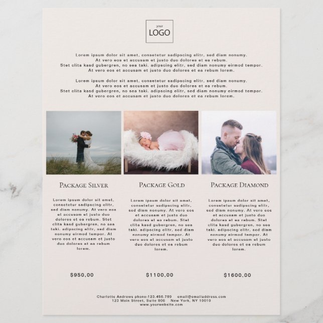 Foto Preislisten-Flyer (Vorderseite)