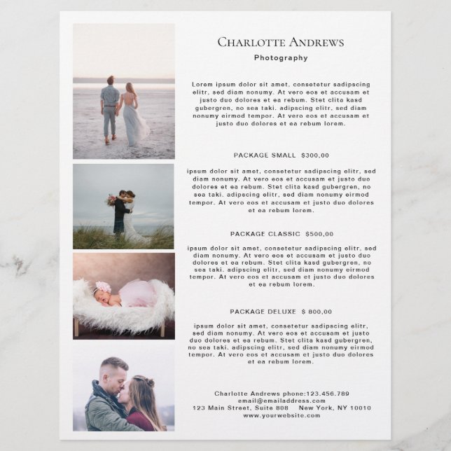 Foto Preislisten-Flyer (Vorderseite)