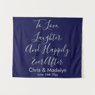 Foto-Prop für Navy & Silver Wedding Backdrop Wandteppich