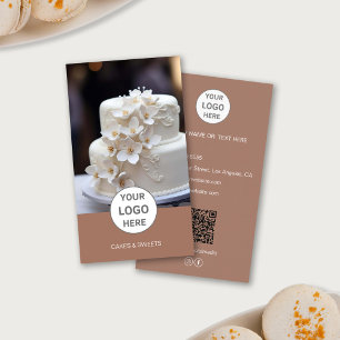 Foto QR Brown Business Card Visitenkarte