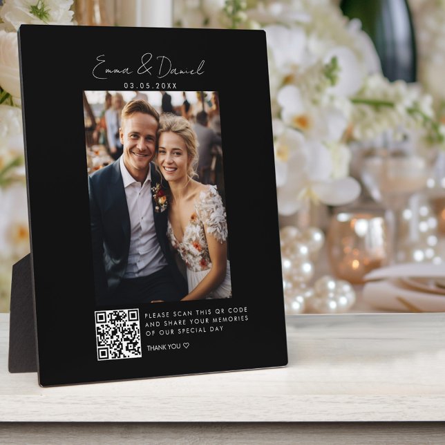 Foto QR Code Black Wedding Fotoplatte (Von Creator hochgeladen)