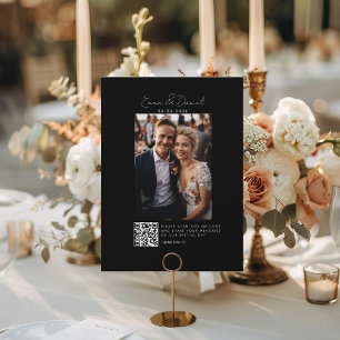 Foto QR Code Black Wedding Galery Card