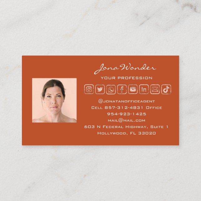 Foto QR Code Blogger-Rose für Social Media-Logos Visitenkarte (Rückseite)