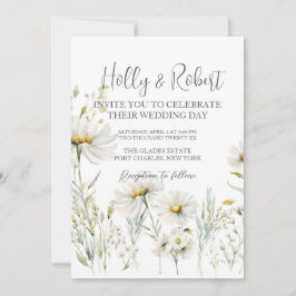 Foto QR Code Daisy Wedding Einladung