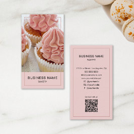Foto QR-Code für Bäckereien rosa Visitenkarte