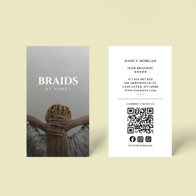 Foto QR-Code für die Haarspange (Hair Braiding Sty Visitenkarte (Von Creator hochgeladen)